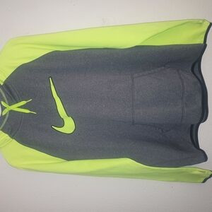 Nike Gray and Neon Green Women's Sweater Xl